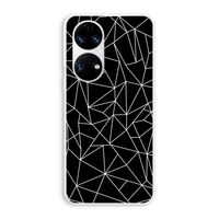 Geometrische lijnen wit: Huawei P50 Transparant Hoesje