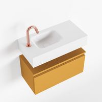 Toiletmeubel Mondiaz Andor | 60 cm | Meubelkleur Ocher | Lex vrijhangend wastafel Talc Links | 1 kraangat