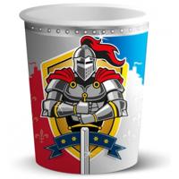 Folat ridder bekers - papier - 8x stuks - 250 ml - verjaardag drinkbekers - feestartikelen