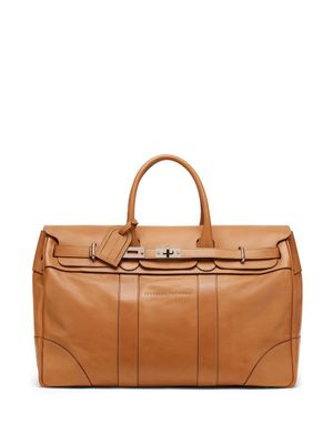 Brunello Cucinelli sac fourre-tout en cuir à logo imprimé - Marron Brunello Cucinelli sac fourre-tout en cuir à logo imprimé - Marron