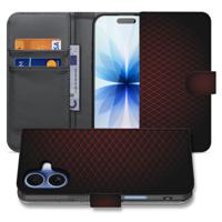 Apple iPhone 17 Hoesje | Bookcase | Geruit Rood Met 3 Pasjes