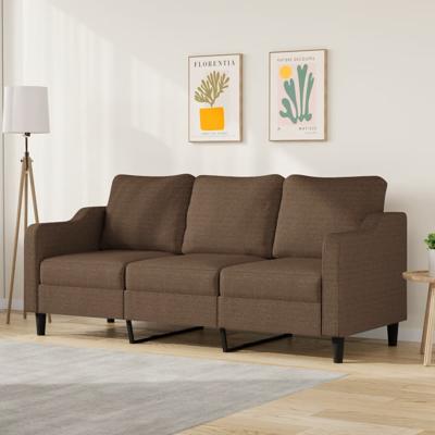 Driezitsbank 180 cm stof bruin