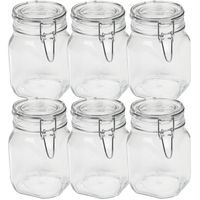 Set van 6x weckpotten/inmaakpotten 1000 ml met beugelsluiting 10,5 x 16 cm