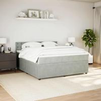 Boxspring met matras fluweel lichtgrijs 180x200 cm