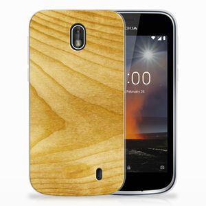 Nokia 1 Bumper Hoesje Licht Hout