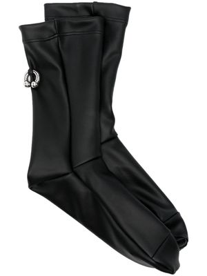 Melitta Baumeister chaussettes en cuir artificiel à détail d'anneau - Noir