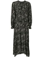 ISABEL MARANT robe Myrala mi-longue à motif cachemire - Noir