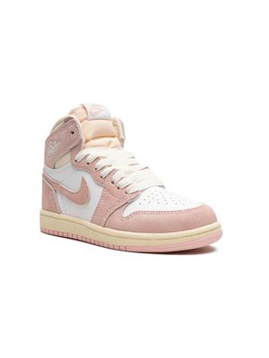 Jordan Kids baskets montantes Air Jordan 1 Retro 'Washed Pink' - Blanc