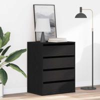 Ladekast met lade Zwart eiken 60 x 41 x 76 cm Bewerkt hout