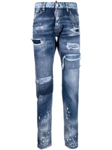 DSQUARED2 jean slim à finitions effilochées - Bleu