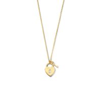 Ketting Sleutel-Hart- Slot geelgoud 40-44 cm