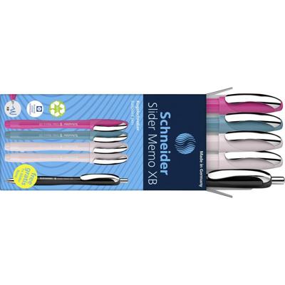 Schneider Schreibgeräte Etui 4x Memo + 1x Rave sortiert 150255 Balpen Kleur inkt: Blauw 5 stuk(s)