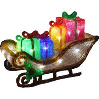 Kerstverlichting figuur - slee met cadeaus - H40 cm - 40 led lampjes - buiten