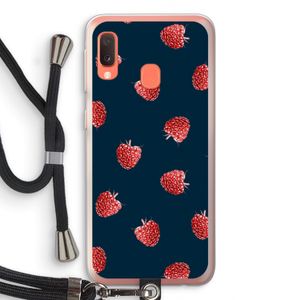 Framboosjes: Samsung Galaxy A20e Transparant Hoesje met koord
