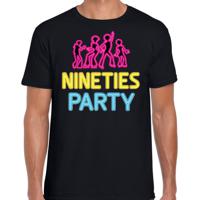 Verkleed T-shirt voor heren - nineties party - zwart - neon - jaren 90/90s - foute party - carnaval