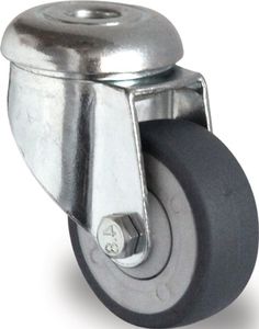 Promat Zwenkwiel | Wiel-Ø 50 mm | draagvermogen 50 kg | met achtergat kogellager | rubber grijs - 3000276054 3000276054