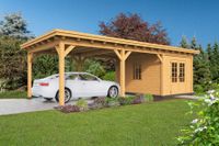 Overkapping plat dak Red Class Wood Odense type 7 XL 793x378 cm - Blanke wanden- Plat dak- - Tuindeco