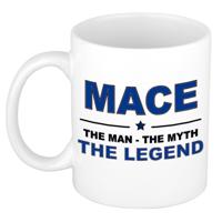 Mace cadeau mok - man myth legend - naam koffiemok / beker - wit en blauw - 300 ml