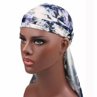 b-4 hoge elastische afdrukken van lange-tailed Pirate Hat Headkerchief chemotherapie Cap