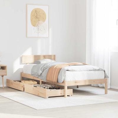 Bedframe zonder matras massief grenenhout 90x200 cm