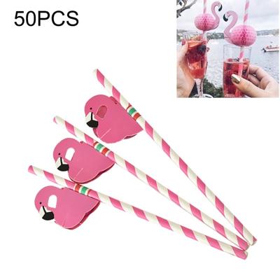50 stuks 3D Flamingo roze Jungle papieren rietjes Birthday Party Decorations Cocktail stro bruiloft
