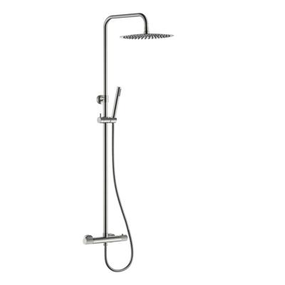Regendoucheset Opbouw AQS Ribbel Opbouw Geborsteld Staal Aquasplash