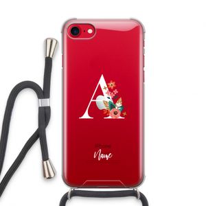 Pink Bouquet: iPhone SE 2020 Transparant Hoesje met koord