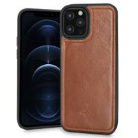 NorthLife - iPhone 12 / iPhone 12 Pro - Leren Backcover hoes - Cognac - thumbnail
