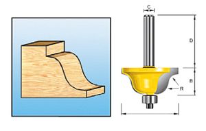 Makita Accessoires lijstfrees+lag. HM 34,9mm S8 - D-11558