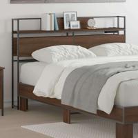 Opberghoofdbord met plank bruin eikenkleur 120 cm Bewerkt hout