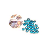 Aqua blauwe kristal knikkers 21 stuks   -