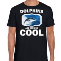 Dieren dolfijn groep t-shirt zwart heren - dolphins are cool shirt