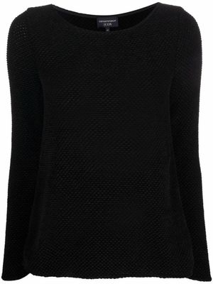 Emporio Armani haut en maille à encolure ronde - Noir