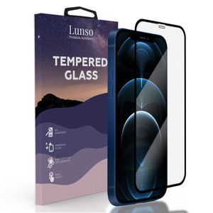 Lunso iPhone 12 Pro Max - Gehard Beschermglas - Full Cover Tempered Glass - Black Edge