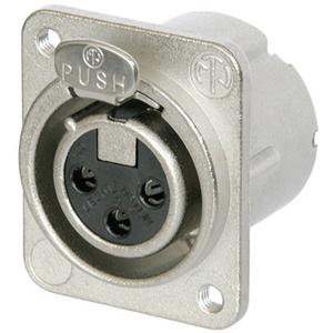 Neutrik NC3FD-LX-M3 XLR-connector Flensbus, contacten recht Aantal polen: 3 Zilver 1 stuk(s)