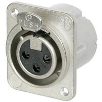 Neutrik NC3FD-LX-M3 XLR-connector Flensbus, contacten recht Aantal polen: 3 Zilver 1 stuk(s) - thumbnail