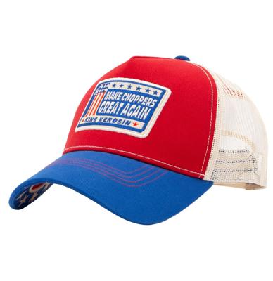 King Kerosin Make Choppers Great Again Trucker Pet Rood & Blauw & Gebroken Wit King Kerosin Make Choppers Great Again Trucker Pet Rood & Blauw & Gebroken Wit