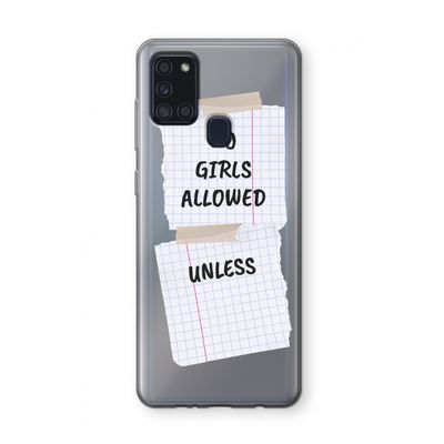 No Girls Allowed Unless: Samsung Galaxy A21s Transparant Hoesje