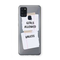 No Girls Allowed Unless: Samsung Galaxy A21s Transparant Hoesje