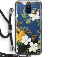 No flowers without bees: Samsung Galaxy A6 (2018) Transparant Hoesje met koord