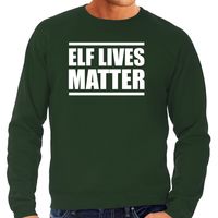 Elf lives matter Kerst sweater / Kerst outfit groen voor heren - thumbnail