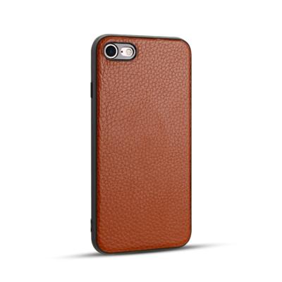Voor iPhone 8/7 Litchi PU lederen anti-Falling TPU beschermhoes (bruin)