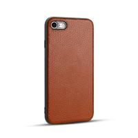 Voor iPhone 8/7 Litchi PU lederen anti-Falling TPU beschermhoes (bruin)