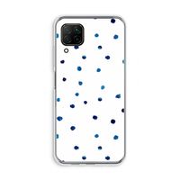 Blauwe stippen: Huawei P40 Lite Transparant Hoesje