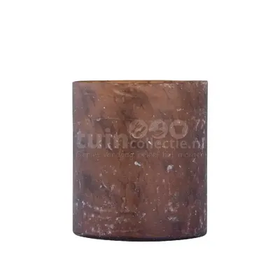 PTMD Waxinelichthouder Matty Glas Bruin 12cm