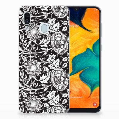 Samsung Galaxy A30 | TPU Case | Black Flowers Samsung Galaxy A30 | TPU Case | Black Flowers