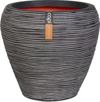 Capi nature rib nl bloempot tapered round 42x38 cm antraciet