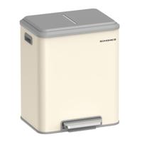 Vuilnisemmer met twee vakken en softclose deksel, Zandbeige