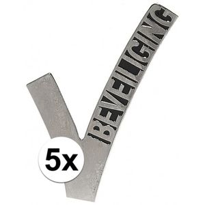 5x Beveiligings embleem 6,5 cm