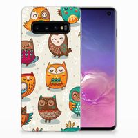 Samsung Galaxy S10 TPU Hoesje Vrolijke Uilen